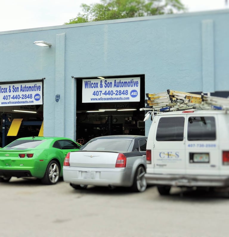 Wilcox & Son Automotive shop front in SODO Orlando